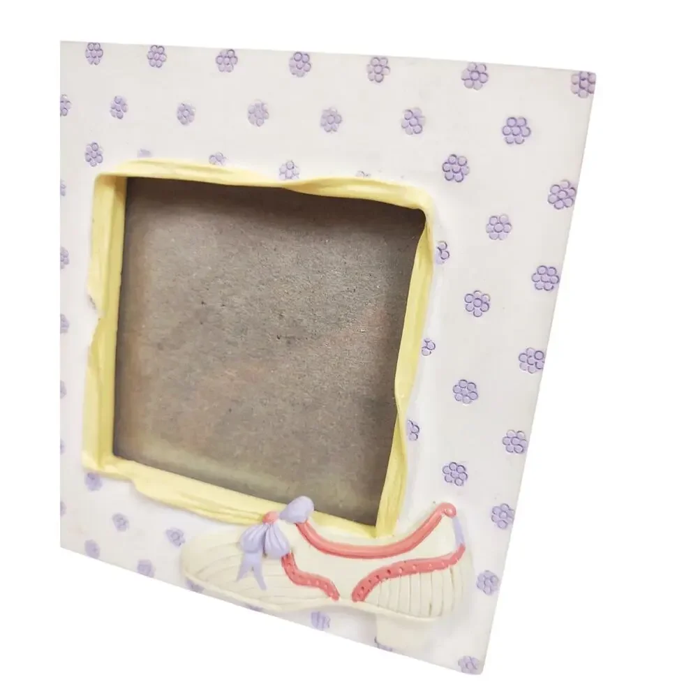 Twos Company Shoe Themed Photo Frame White Polka Dot for 3x3 Tabletop 3-D
